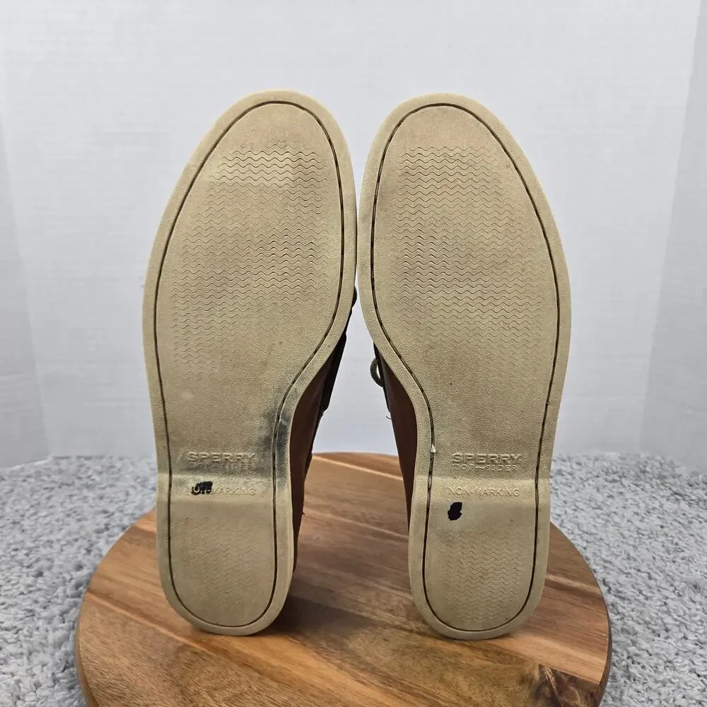 Sperry Top Sider Men 12M Authentic Original 2-Eye Brown Leather Casual Boat Shoe